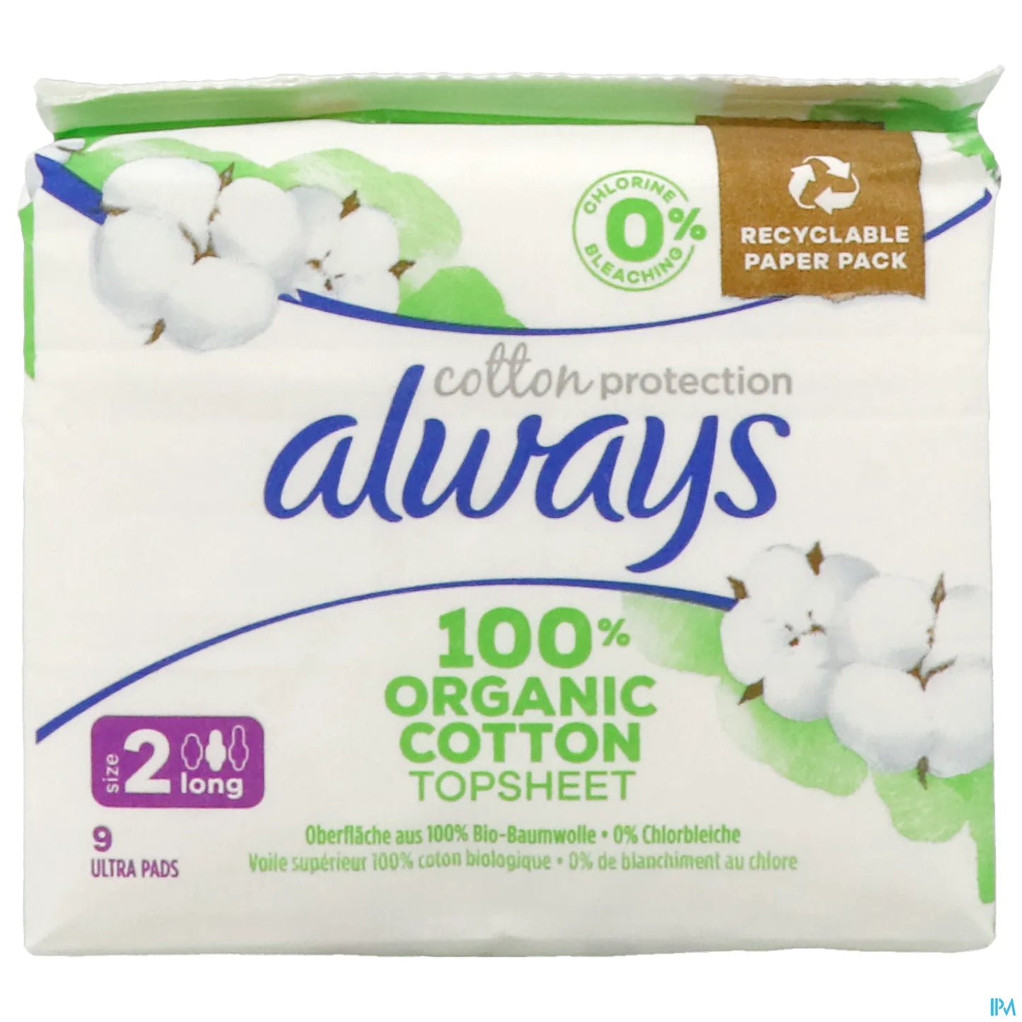 Cotton Protection Ultra Long With Wings 100% Organic Cotton