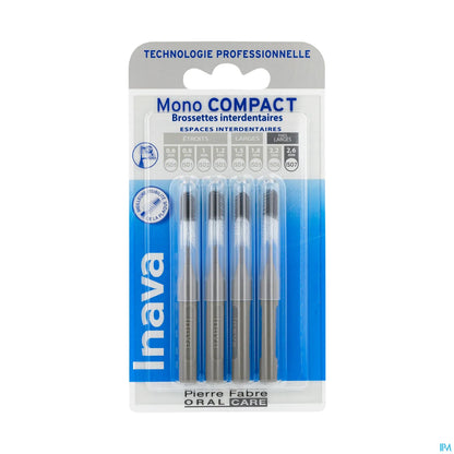 Mono Compact Brossette Grise 2.6mm ISO7 Espaces Interdentaires Très Larges Boîte de 4