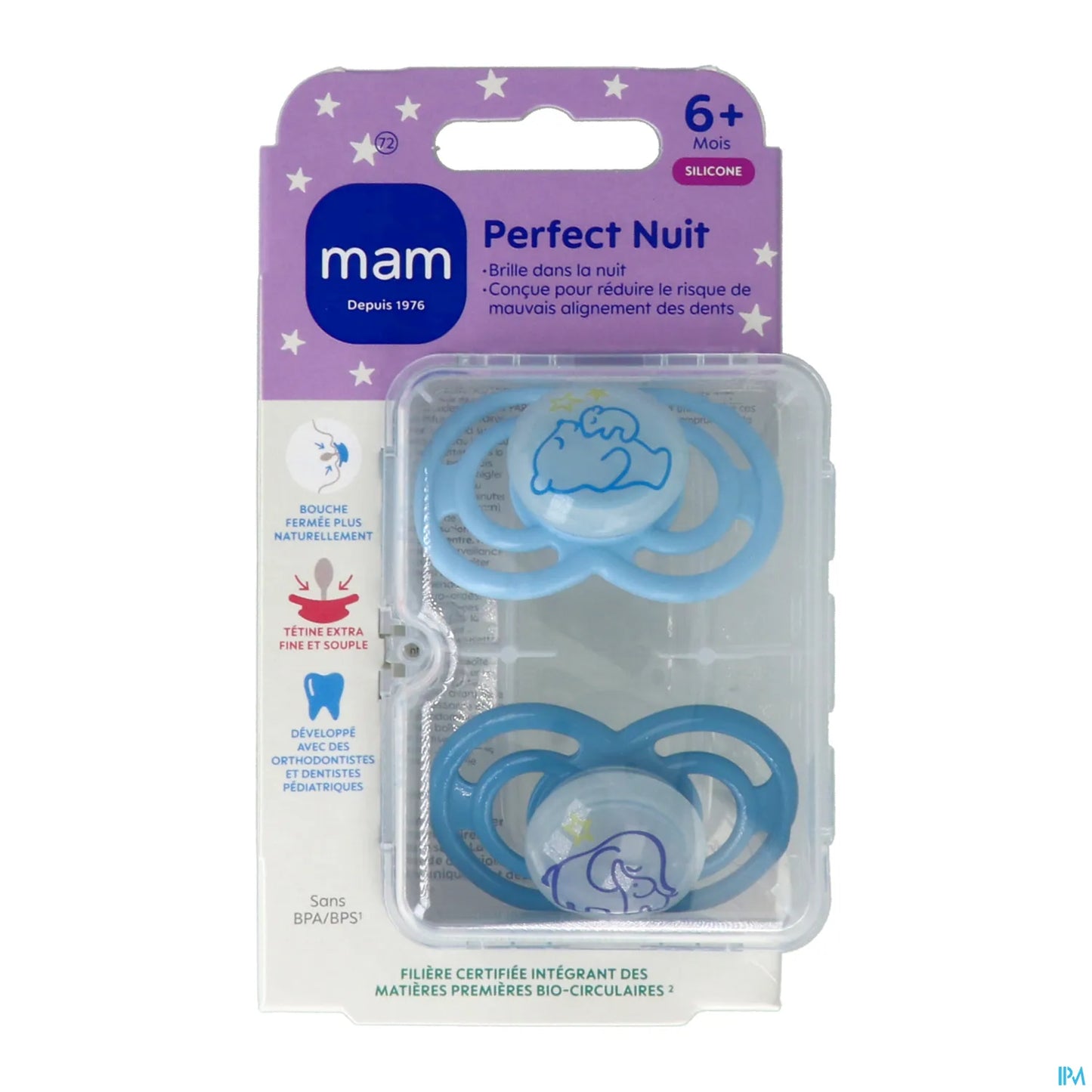 Set di 2 ciucci in silicone Perfect Night +6 mesi