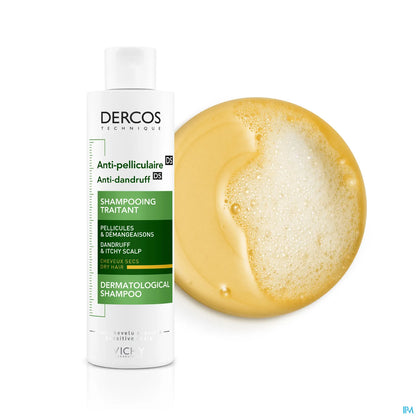 Dercos Shampooing Anti-Pelliculaire Nourrissant pour Cheveux Secs 200mL