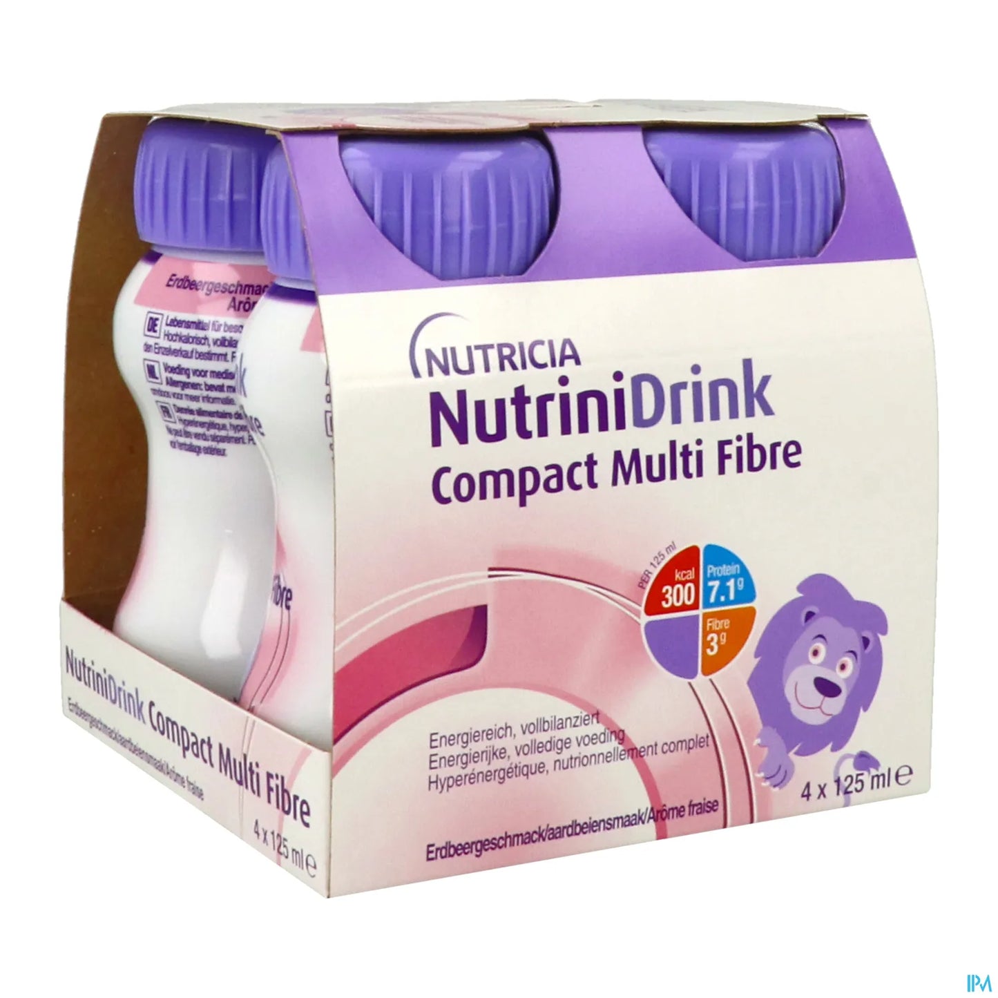 Gallia Nutrinidrink Compact Multi Fibres Fraise 4 x 125 mL