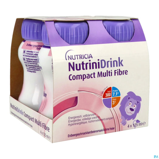 Gallia Nutrinidrink Compact Multi Fibres Fraise 4 x 125 mL