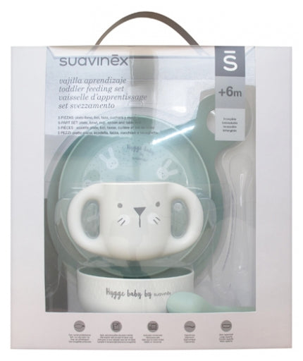 Set Repas Hello Fox Turquoise +6 Mois