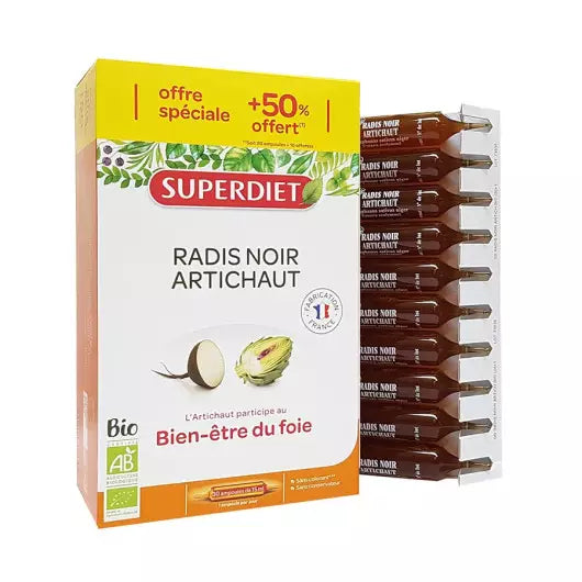 Radis Noir Artichaut Bio 15 ml x 30 Ampoules