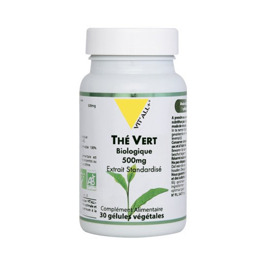 Organic Green Tea 500 mg Standardized Extract 30 Capsules